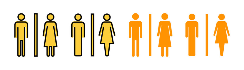 Toilet icon set for web and mobile app. Girls and boys restrooms sign and symbol. bathroom sign. wc, lavatory