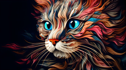 abstract background with abstract shape of cat