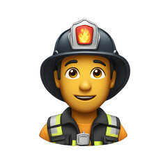 Emoji of firefighter on transparent background