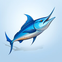 Marlin Fish Cartoon Illustration