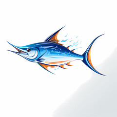 Marlin Fish Cartoon Illustration