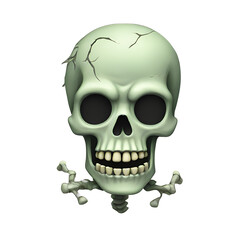 Emoji skulls on transparent background