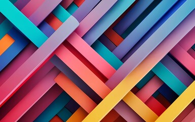 Abstract colorful geometric background with 3d shapes. AI Generation