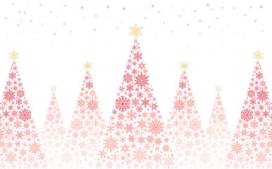 雪の結晶クリスマスツリー_赤金・背景透過_横1
