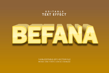 Befana editable text effect 3 dimension modern style