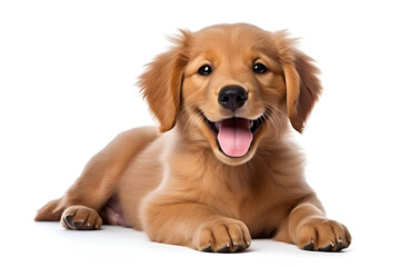 golden retriever puppy isolated on white
