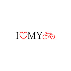  I love my bike icon isolated on transparent background
