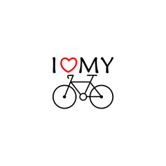  I love my bike icon isolated on transparent background