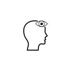 Man with third eye icon isolated on transparent background
