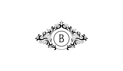 Elegant black wedding invitation Logo B