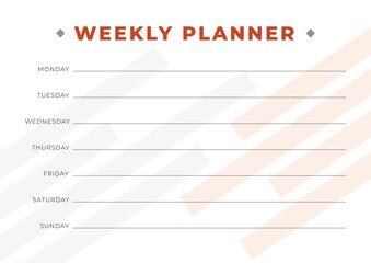 Fototapeta premium professional and printable weekly tasks timetable vector 