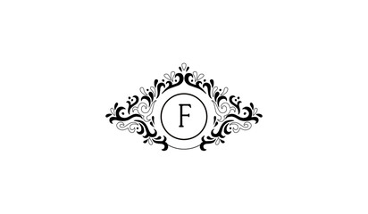Elegant black wedding invitation Logo F