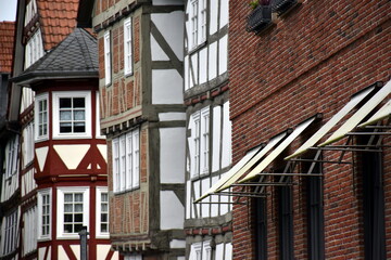Gasse mit Fachwerkhäusern in Frankenberg (Eder)