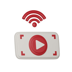 Video live streaming 3d icon