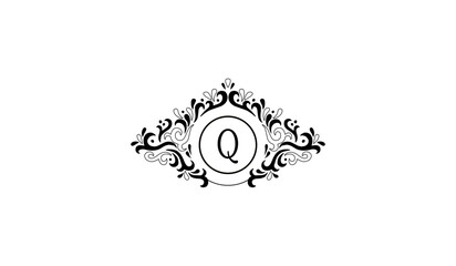 Elegant black wedding invitation Logo Q