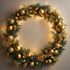 Fototapeta na wymiar christmas round wreath