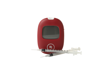 PNG, Medical equipment for diabetics and syringes, isolated on white background