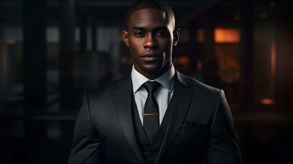 Afrikanischer Unternehmensleiter in elegantem Business-Anzug