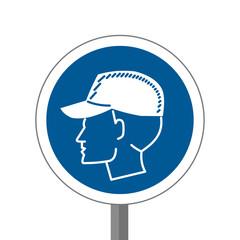 Casquette EPI panneau rond bleu équipement de sécurité obligatoire
