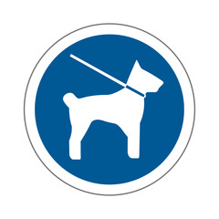 Chien en laisse EPI panneau rond bleu équipement de sécurité obligatoire © ZAKLEFTY