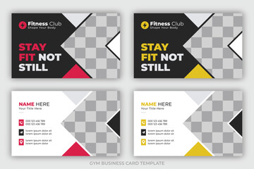 Gym business card design template, corporate business card template, Clean professional Gym business card