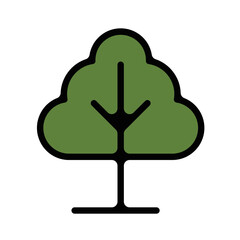 arbre plant couleur pictogramme icones bouton picto nature gras vert