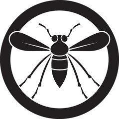 Geometric Mosquito Symbol Simplistic Mosquito Badge