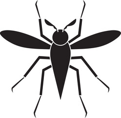 Monochrome Mosquito Insignia Mosquito Silhouette Illustration