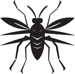 Graceful Mosquito Insignia Art Futuristic Mosquito Emblem Symbol