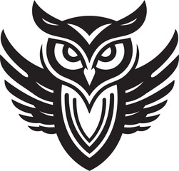 Obraz premium Mystical Night Owl Icon Minimalist Owl Symbol