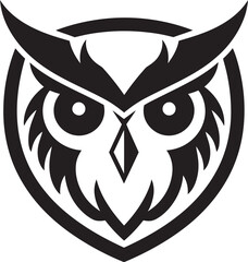 Owl in Flight Graphic Black Owl Logo Mark