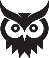 Black and White Owl Symbol Owl Portrait Logo Inspiration