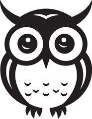 Moonlit Owl Logo Mark Wise Old Owl Illustration