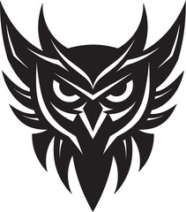 Fototapeta premium Wise Old Owl Illustration Abstract Night Owl Symbol