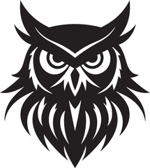 Mysterious Owl Emblem Set Night Owl Silhouette Design