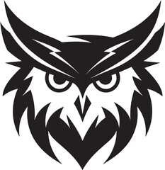 Owl and Crescent Moon Symbol Wise Owl Vector Art