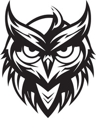 Fototapeta premium Whimsical Owl Badge Owl in Moonlight Vector