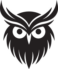 Crescent Moon Owl Design Owl in Flight Emblem