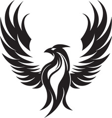 Fototapeta premium Celestial Phoenix Logo Enigmatic Phoenix Silhouette