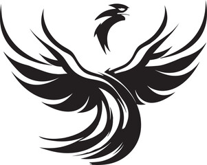 Fototapeta premium Phoenix's Night Flight Intricate Feathered Icon