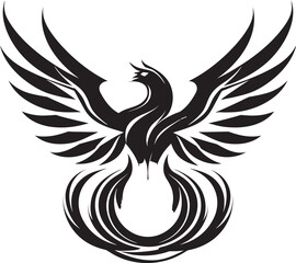Abstract Rebirth Logo Regal Black Phoenix Badge