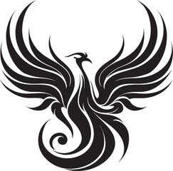 Fototapeta premium Cosmic Flame Logo Mark Celestial Phoenix Wings