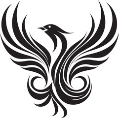 Phoenix Crest in Moonlight Fiery Shadowed Emblem