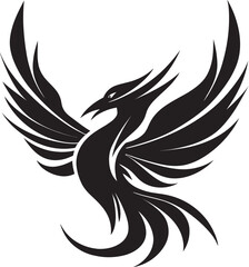 Mystic Feathered Badge Ethereal Phoenix Logo Art