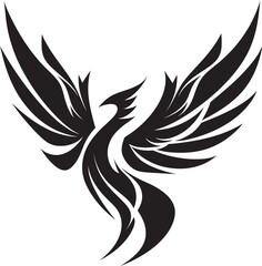 Elegant Night Phoenix Icon Mystic Feathered Badge