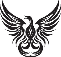 Fototapeta premium Phoenix Rising from Darkness Enchanted Feathered Symbol