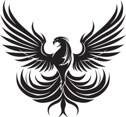 Elegant Phoenix Silhouette Noir Phoenix Heraldry