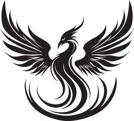 Fototapeta premium Regal Blackbird Emblem Fiery Nightfall Logo Concept