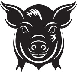 Elegant Pig Icon Design Modern Pig Silhouette