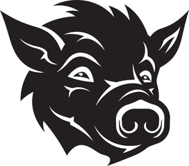 Playful Pig Logo Art Sleek Pig Profile Symbol